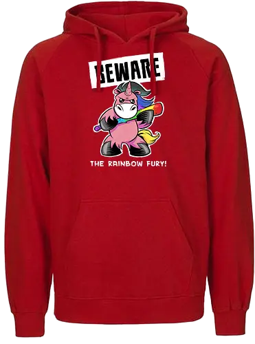 Rainbow Fury - regenbogen, einhorn, unicorn - Fairtrade Hoodie