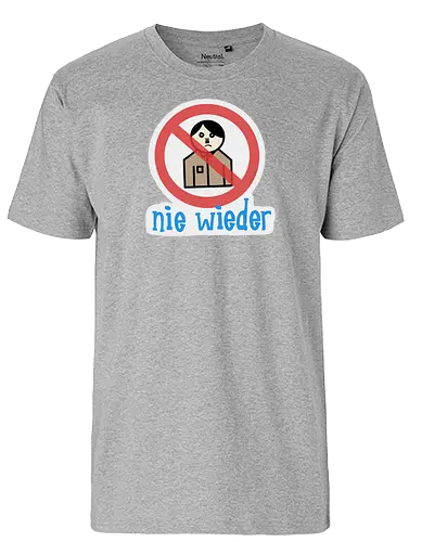 Nie wieder (mit Hintergrund) - Fairtrade T-Shirt