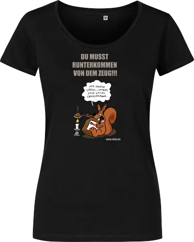 Ruthe - Nutella Eichhorn - Ruthe, Ralph Ruthe, comic, eichhörnchen, Nuss Nugat Creme, sucht - Damen T-Shirt
