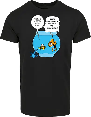 Ruthe - Crack in the Bowl - Ruthe, Ralph Ruthe, comic, crack, Fishbowl, Math, Homework, fish - Hausmarke Shirt