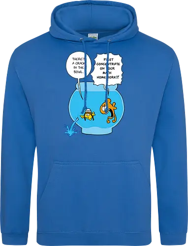 Ruthe - Crack in the Bowl - Ruthe, Ralph Ruthe, comic, crack, Fishbowl, Math, Homework, fish - Standard Hoodie
