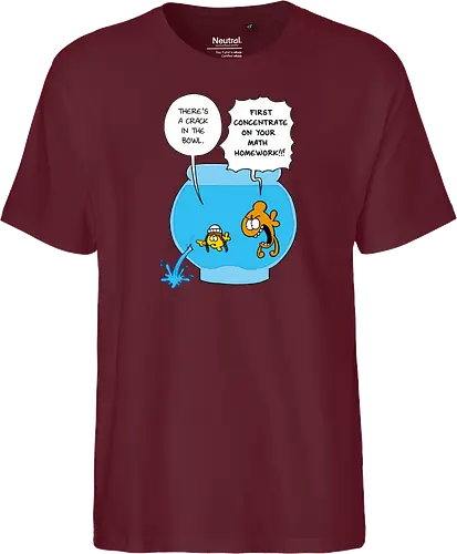 Ruthe - Crack in the Bowl - Ruthe, Ralph Ruthe, comic, crack, Fishbowl, Math, Homework, fish - Fairtrade T-Shirt