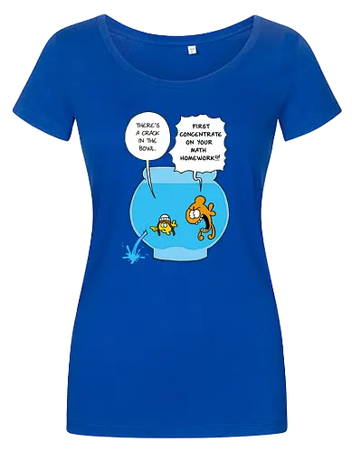 Ruthe - Crack in the Bowl - Ruthe, Ralph Ruthe, comic, crack, Fishbowl, Math, Homework, fish - Damen T-Shirt