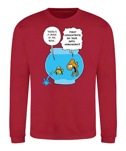 Ruthe - Crack in the Bowl - Ruthe, Ralph Ruthe, comic, crack, Fishbowl, Math, Homework, fish - Sweatshirt