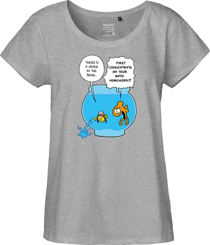 Ruthe - Crack in the Bowl - Ruthe, Ralph Ruthe, comic, crack, Fishbowl, Math, Homework, fish - Fairtrade Girl Shirt