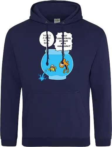 Ruthe - Crack in the Bowl - Ruthe, Ralph Ruthe, comic, crack, Fishbowl, Math, Homework, fish - Standard Hoodie