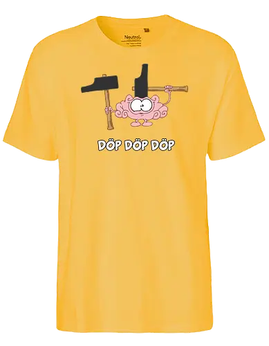 Ruthe - Gehirn - Ruthe, Ralph Ruthe, comic, hammer, hirn, gehirn, Aua, Dörp - Fairtrade T-Shirt