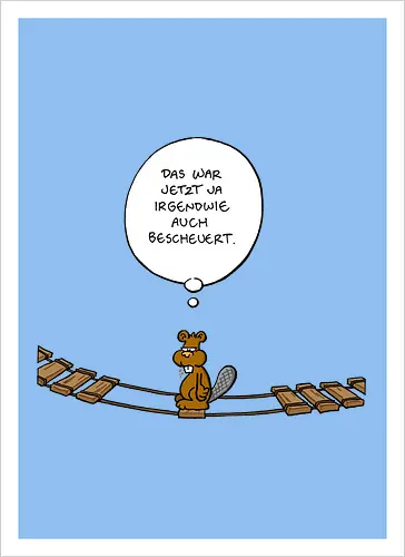 Ruthe - Biberbrücke - Ruthe, Ralph Ruthe, comics, biber, Brücke - Kunstdruck