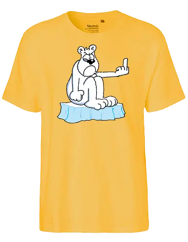 Ruthe - Eisbär - Ruthe, Ralph Ruthe, comic, eisbär, stinkefinger, Klimawandel - Fairtrade T-Shirt
