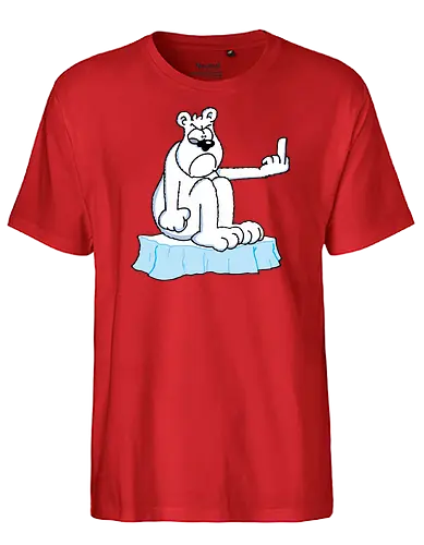 Ruthe - Eisbär - Ruthe, Ralph Ruthe, comic, eisbär, stinkefinger, Klimawandel - Fairtrade T-Shirt
