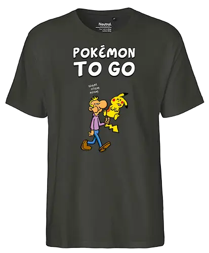 Ruthe - Poke to Go - Ruthe, Ralph Ruthe, comic, pocket, mon, to go, gaming, mashup - Fairtrade T-Shirt