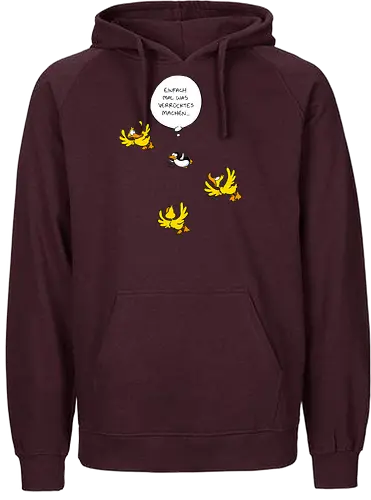 RUTHE - WAS VERRÜCKTES - Ruthe, Ralph Ruthe, Was verrücktes, Pingiun, fliegen, vogel - Fairtrade Hoodie