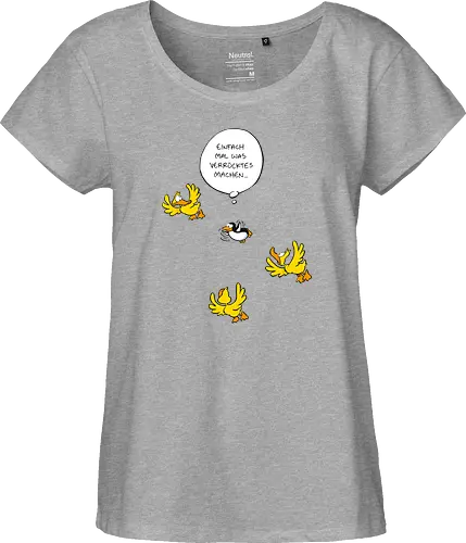 RUTHE - WAS VERRÜCKTES - Ruthe, Ralph Ruthe, Was verrücktes, Pingiun, fliegen, vogel - Fairtrade Girl Shirt