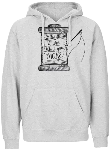 u are what you make - schwalbenliebe, design, nähen, nähmaschine - Fairtrade Hoodie