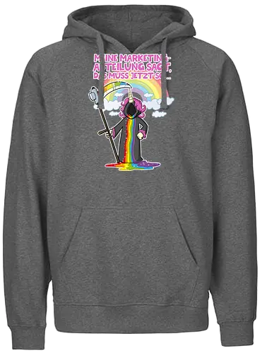 Einhorn - tot aber lustig, Michael Holtschulte, Marketing, einhorn, regenbogen, tod - Fairtrade Hoodie