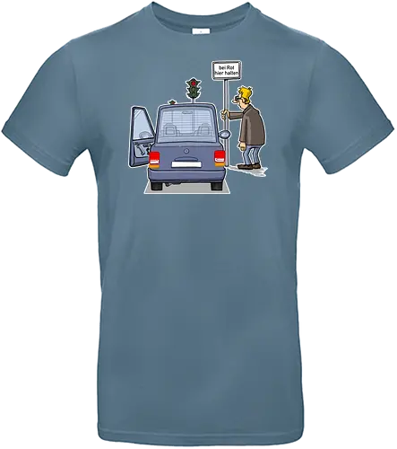 Bei Rot hier halten - tot aber lustig, Michael Holtschulte, bei rot, halten, stumpf - Standard T-Shirt