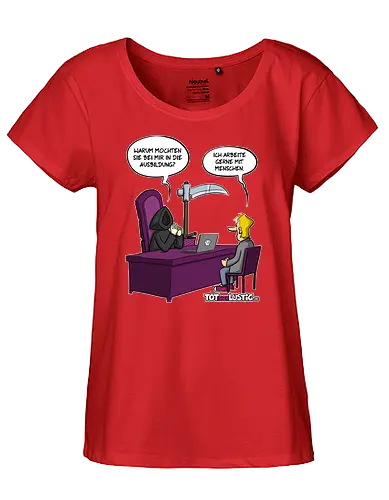 Mit Menschen arbeiten - tot aber lustig, mit menschen arbeiten, comic, tod, bewerbung - Fairtrade Girl Shirt