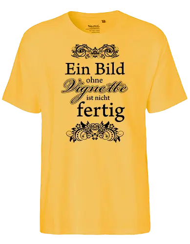 Vignette (Black) - Happy Shooting, ein bild ohne vignette, vignette - Fairtrade T-Shirt