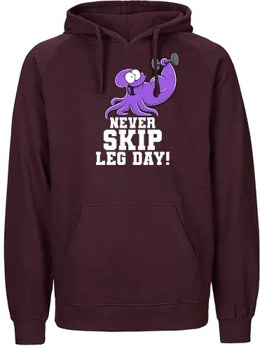 Never Skip Leg Day! - Joscha Sauer, Joscha, Nichtlustig, comic, Nicht Lustig, Leg day, Skip, squid, tintenfisch - Fairtrade Hoodie