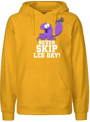 Never Skip Leg Day! - Joscha Sauer, Joscha, Nichtlustig, comic, Nicht Lustig, Leg day, Skip, squid, tintenfisch - Fairtrade Hoodie