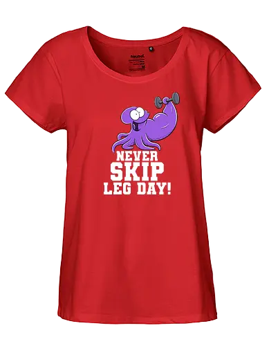 Never Skip Leg Day! - Joscha Sauer, Joscha, Nichtlustig, comic, Nicht Lustig, Leg day, Skip, squid, tintenfisch - Fairtrade Girl Shirt