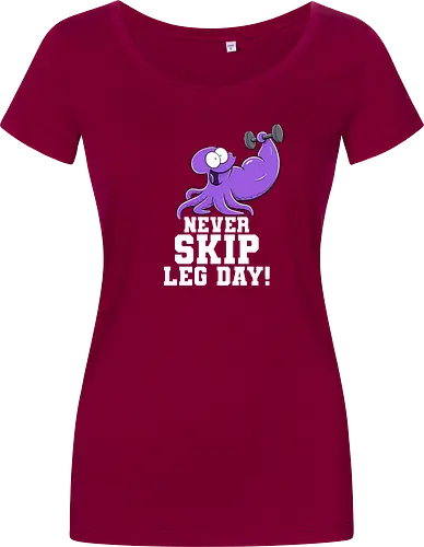 Never Skip Leg Day! - Joscha Sauer, Joscha, Nichtlustig, comic, Nicht Lustig, Leg day, Skip, squid, tintenfisch - Damen T-Shirt