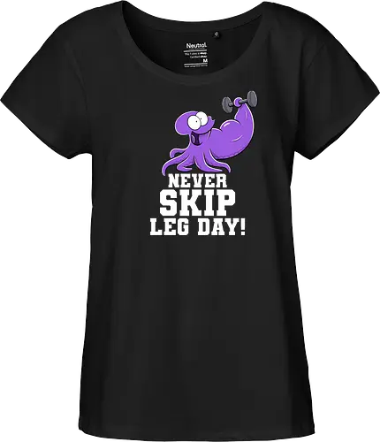 Never Skip Leg Day! - Joscha Sauer, Joscha, Nichtlustig, comic, Nicht Lustig, Leg day, Skip, squid, tintenfisch - Fairtrade Girl Shirt