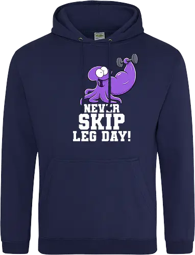 Never Skip Leg Day! - Joscha Sauer, Joscha, Nichtlustig, comic, Nicht Lustig, Leg day, Skip, squid, tintenfisch - Standard Hoodie