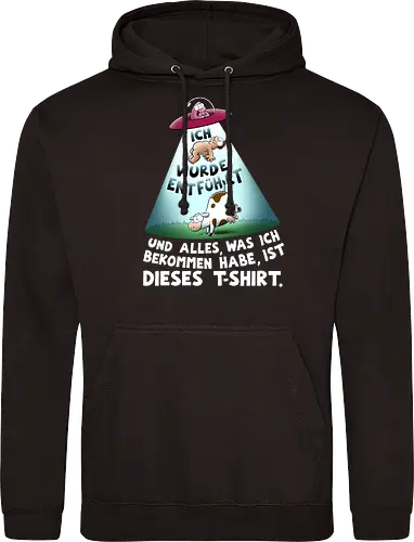 ICH WURDE ENTFÜHRT... - Joscha Sauer, Nichtlustig, Nicht Lustig, comic, kuh, alien, entführung - Standard Hoodie