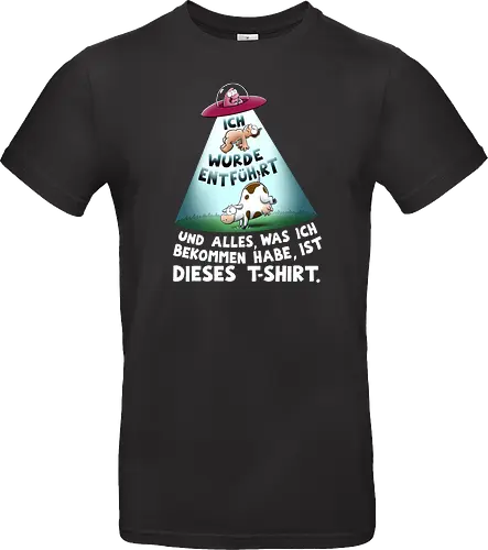 ICH WURDE ENTFÜHRT... - Joscha Sauer, Nichtlustig, Nicht Lustig, comic, kuh, alien, entführung - Standard T-Shirt