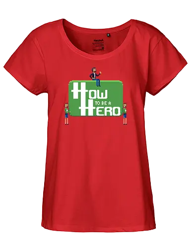 How to be a Hero - Howky trägt Logo - htbah, rpg, rollenspiel, pen and paper, würfel, hauke - Fairtrade Girl Shirt