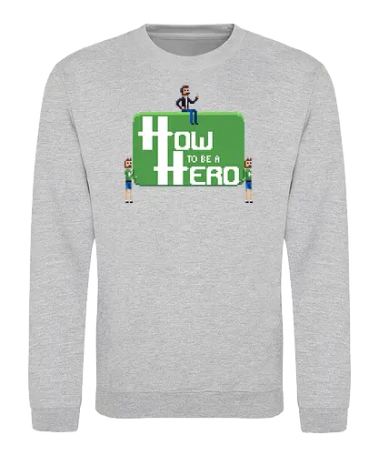 How to be a Hero - Howky trägt Logo - htbah, rpg, rollenspiel, pen and paper, würfel, hauke - Sweatshirt