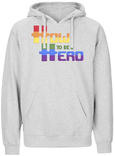 HOW TO BE A HERO - PRIDE 2 2021 - htbah, hitsandstripes, rpg, pen and paper - Fairtrade Hoodie