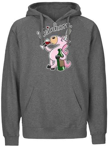 Weinhorn - einhorn, unicorn, wein, weinglas, geschenk, geschenkidee - Fairtrade Hoodie