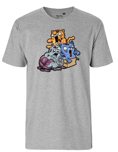 Zombiekatzen - cat, katze, zombie, creepy, cute - Fairtrade T-Shirt