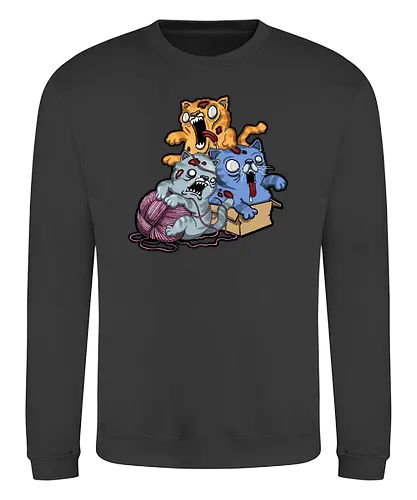 Zombiekatzen - cat, katze, zombie, creepy, cute - Sweatshirt