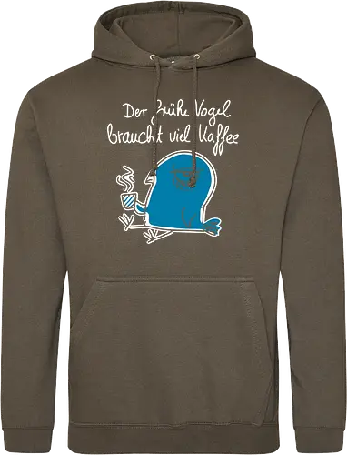 Der frühe Vogel braucht viel Kaffee - kaffee, koffein - Standard Hoodie