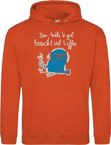Der frühe Vogel braucht viel Kaffee - kaffee, koffein - Standard Hoodie