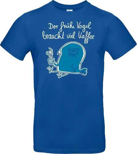 Der frühe Vogel braucht viel Kaffee - kaffee, koffein - Standard T-Shirt