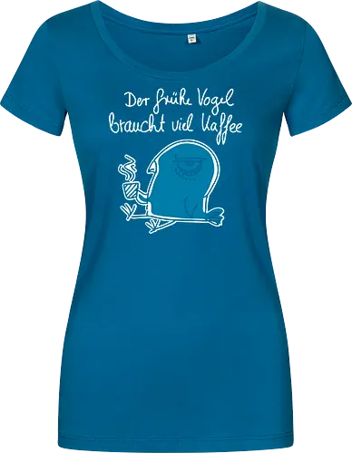 Der frühe Vogel braucht viel Kaffee - kaffee, koffein - Damen T-Shirt
