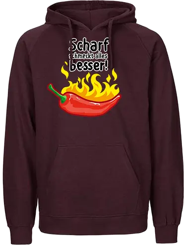 Scharf schmeckt Alles besser - scharf, chili, essen, kochen - Fairtrade Hoodie