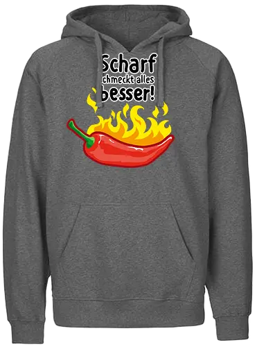 Scharf schmeckt Alles besser - scharf, chili, essen, kochen - Fairtrade Hoodie