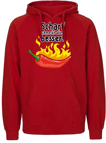 Scharf schmeckt Alles besser - scharf, chili, essen, kochen - Fairtrade Hoodie