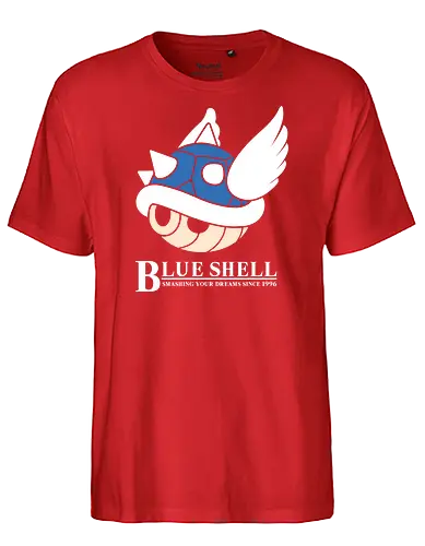 Smashing Your Dreams - mario, blue shell, kart, game, boy, color, classic, gaming, handheld, console, retro - Fairtrade T-Shirt