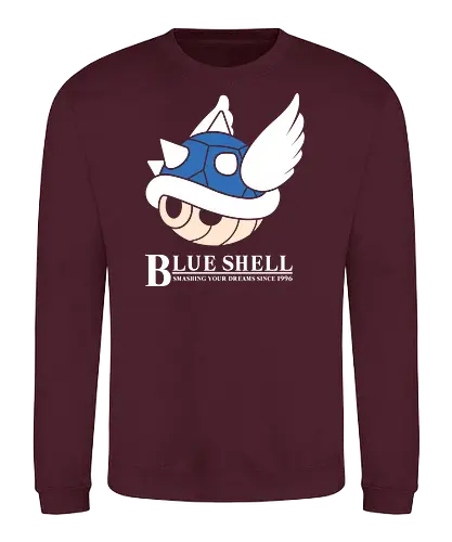 Smashing Your Dreams - mario, blue shell, kart, game, boy, color, classic, gaming, handheld, console, retro - Sweatshirt