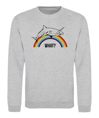 What? - fun, shark, what, meme - Sweatshirt