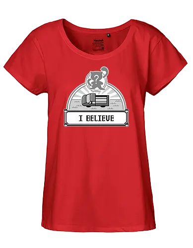 I Believe - anime, manga, gaming, pocket, monster, retro, classic, truck, legendary, legendär - Fairtrade Girl Shirt