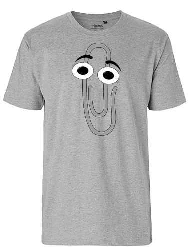 RIP Clippy - office, 3.1, window, helper, assistant, it, pc, computer - Fairtrade T-Shirt