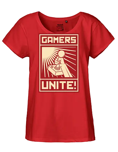 Gamers Unite - gaming, controller, pc, joystick, konsole - Fairtrade Girl Shirt