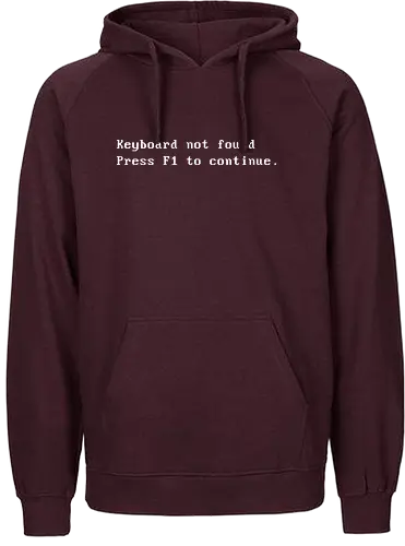 Keyboard not Found - dynamitfrosch - Fairtrade Hoodie